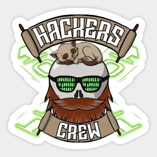 Hackers crew Jolly Roger pirate flag Sticker